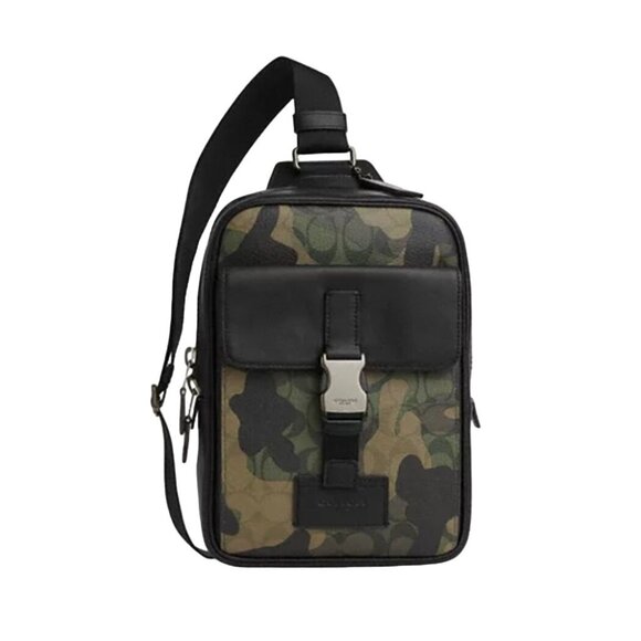 NEW Coach Mens Signature Camo Track Pack Backpack CL944 - Picture 1 of 8
